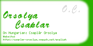 orsolya csaplar business card